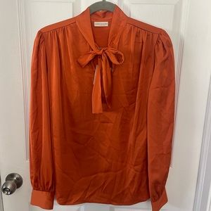 Silk burnt orange blouse